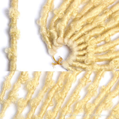 Wholesale Private Label Black 613  Butterfly Faux Locs Crotchet Hair Spring Twisted Pre Loop  Goddess Locs